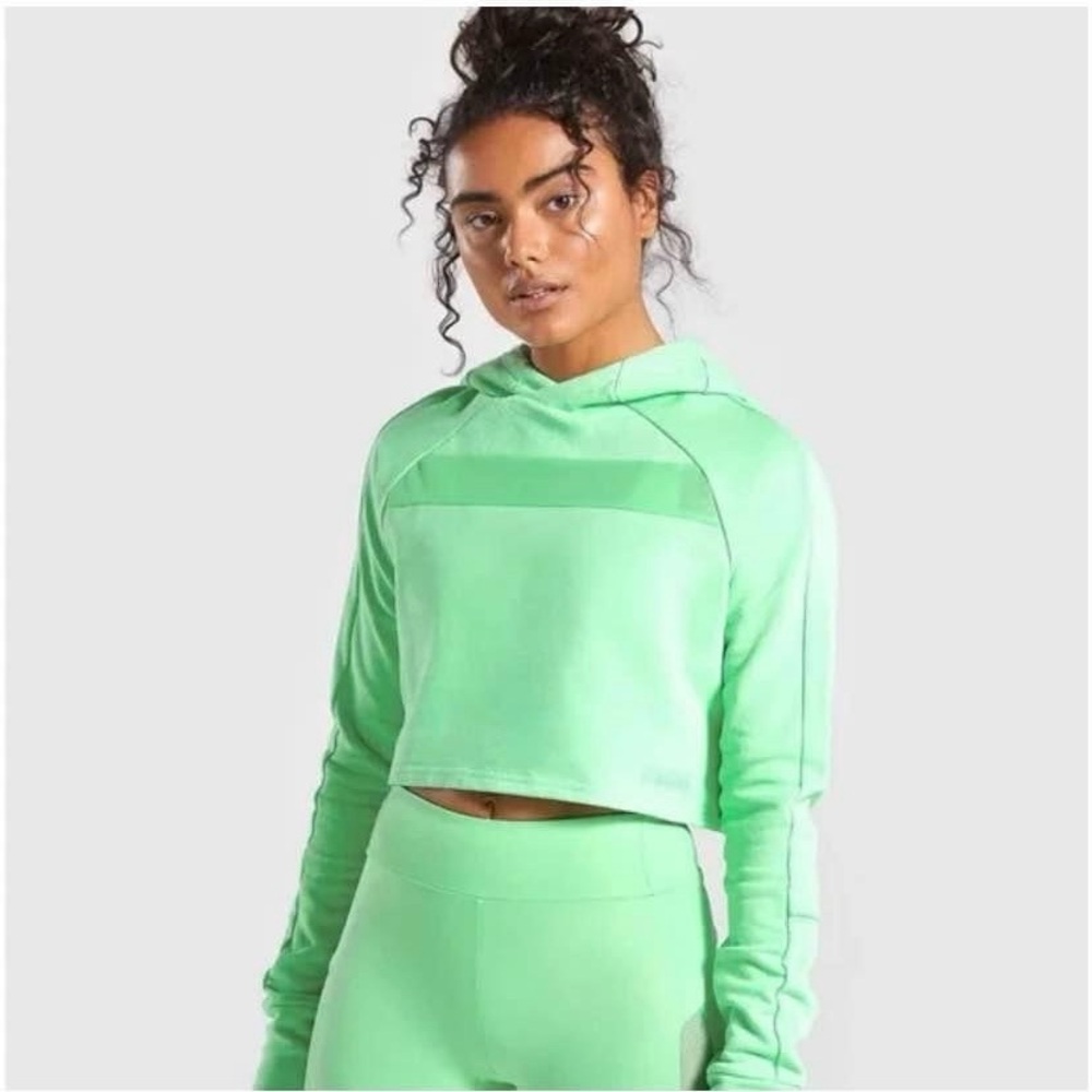 Gymshark move cropped hoodie, green, size small